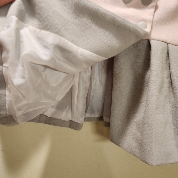 TAHARI baby Girl pink and gray Pea Coat Jacket size 12M - Picture 9 of 10